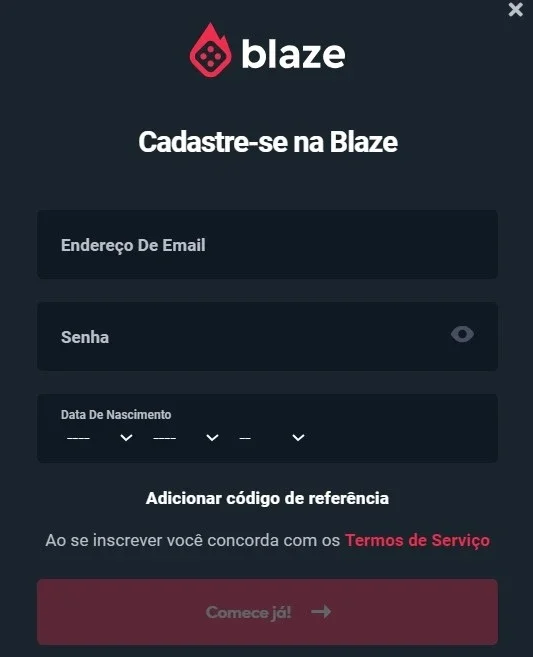 Como Criar Uma Conta Na Blaze