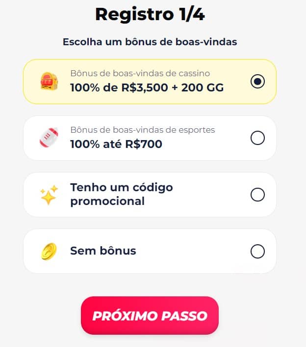 Como criar uma conta no GreatWin Casino