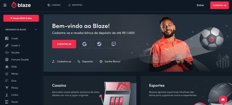 Passo 1: Cadastre-Se Na Blaze Brasil