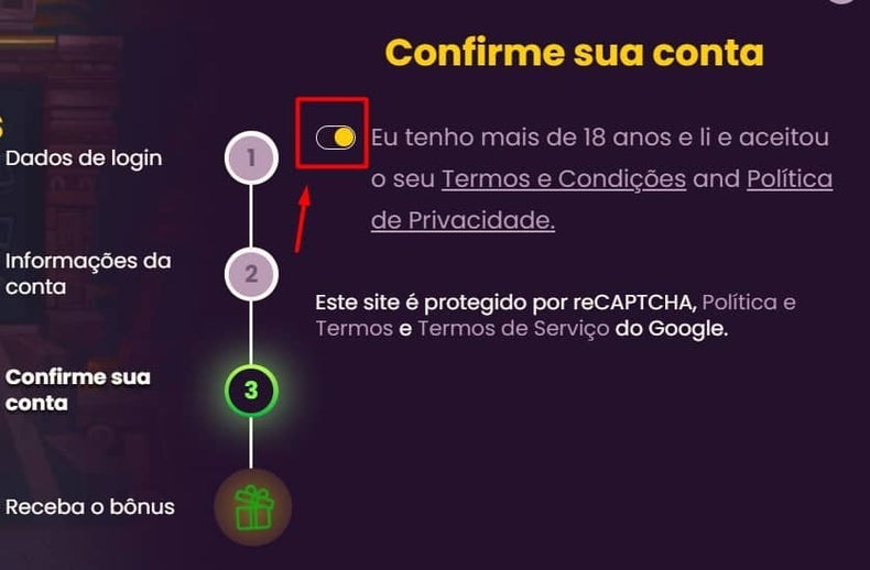 Como criar uma conta no Bizzo Casino