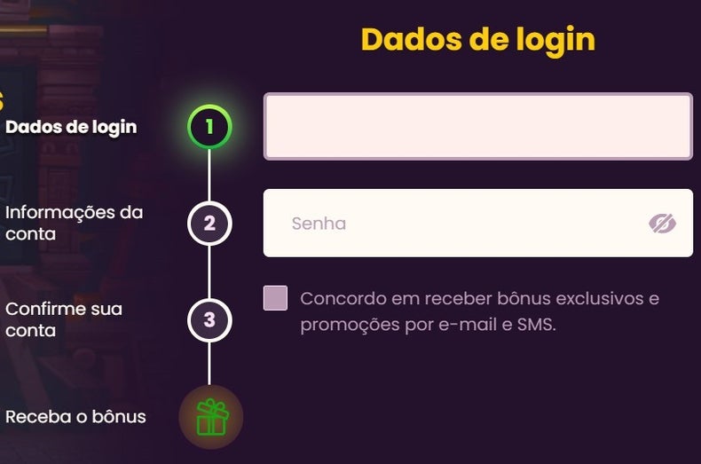 Como criar uma conta no Bizzo Casino