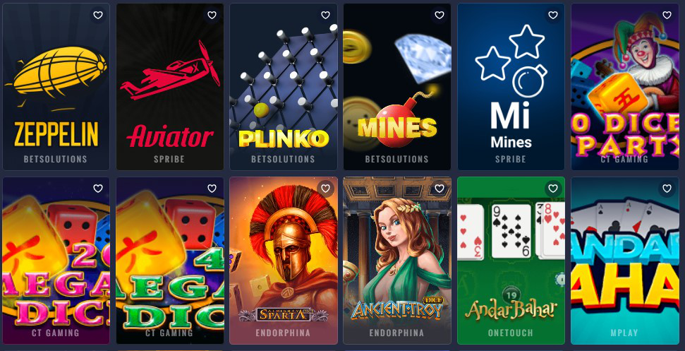 Catalogo de jogos do Betmaster Casino